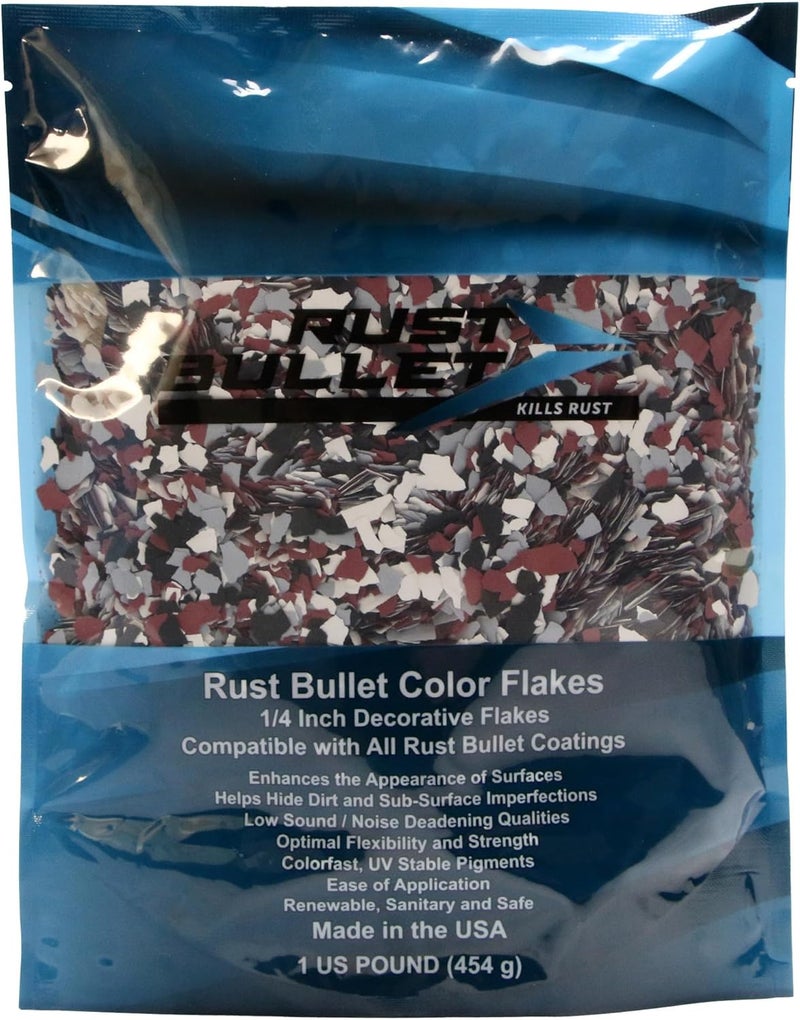 RUST BULLET Decorative Color Flakes – Urban Alloy - Customize Concrete Floors with 1 LB of Durable, UV-Resistant Vinyl Chips for Stunning, Long-Lasting Designs - Image 2
